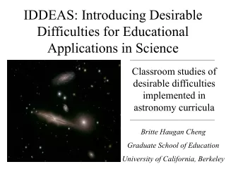 IDDEAS:  Introducing Desirable Difficulties for Educational Applications in Science