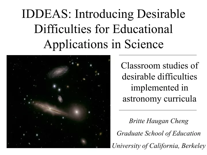 iddeas introducing desirable difficulties for educational applications in science