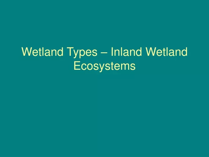 wetland types inland wetland ecosystems