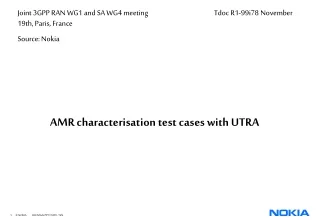 AMR characterisation test cases with UTRA