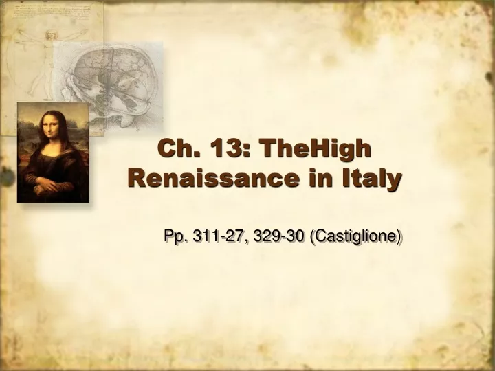 ch 13 thehigh renaissance in italy
