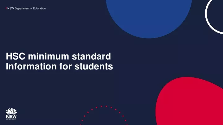 hsc minimum standard information for students