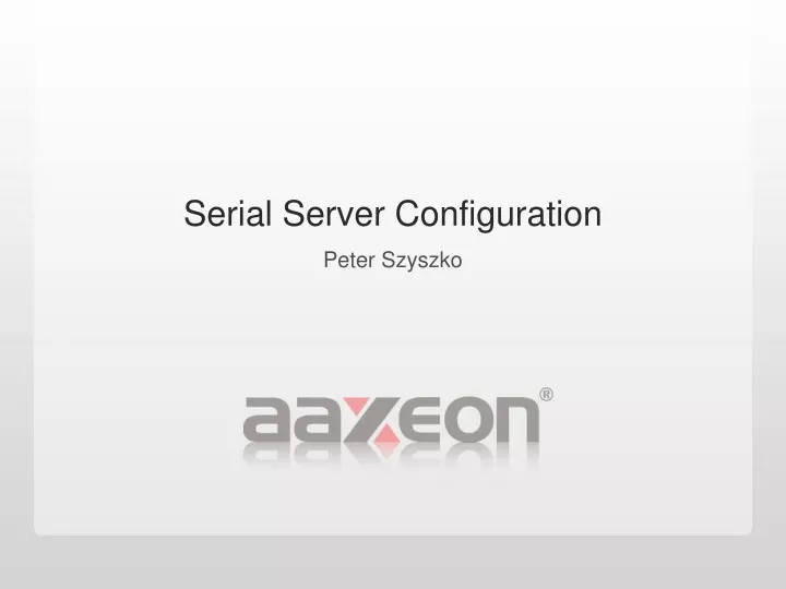 serial server configuration