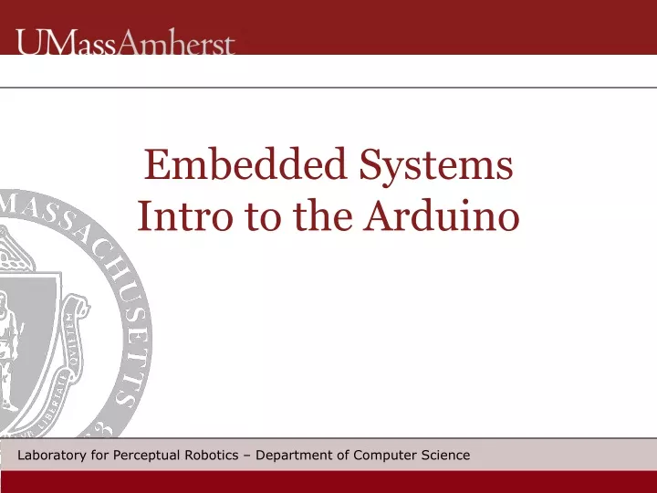 embedded systems intro to the arduino