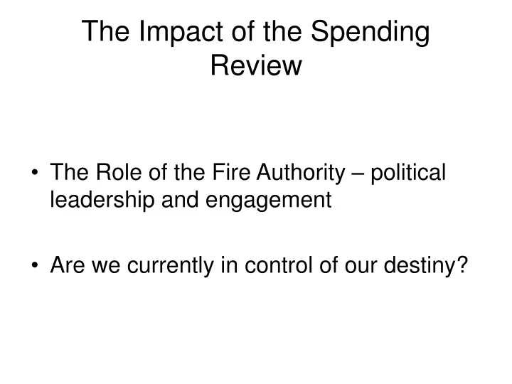 the impact of the spending review