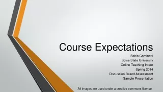 Course Expectations