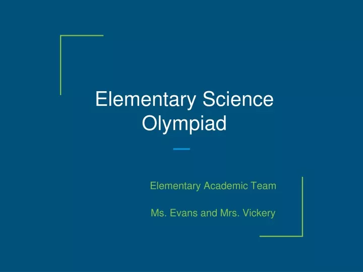 elementary science olympiad