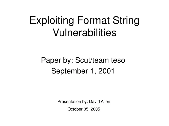 exploiting format string vulnerabilities