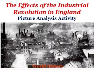 The Effects of the Industrial Revolution in England Picture Analysis Activity