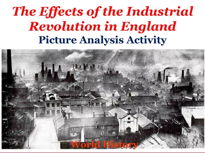 the effects of the industrial revolution in england picture analysis activity
