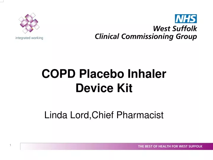 copd placebo inhaler device kit linda lord chief pharmacist