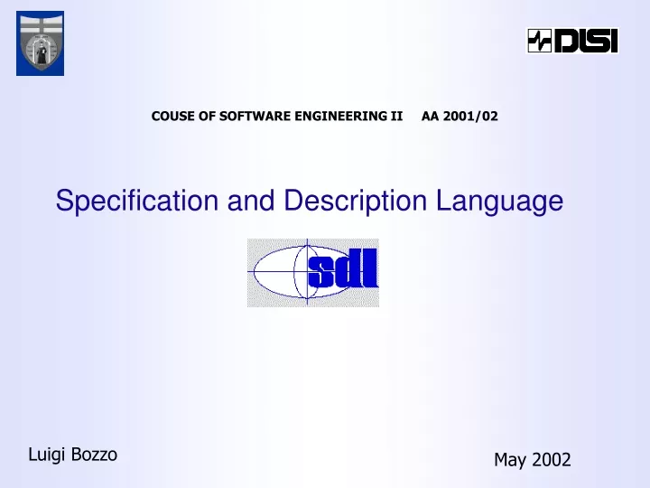 couse of software engineering ii aa 2001 02