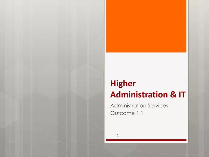 higher administration it