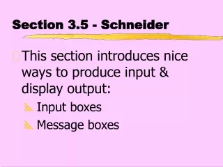 Section 3.5 - Schneider