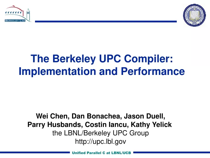 the berkeley upc compiler implementation