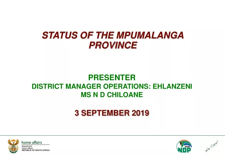 status of the mpumalanga province