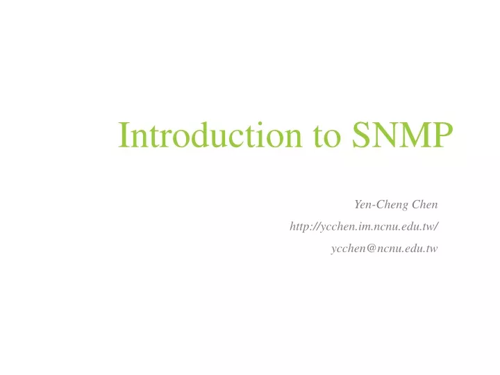 introduction to snmp