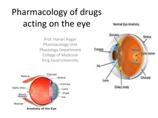 Pharmacology of drugs  acting on the eye