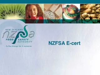 NZFSA E-cert