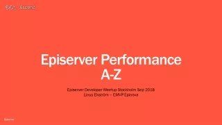 Episerver Performance  A-Z