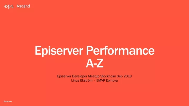 episerver performance a z