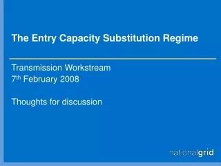 The Entry Capacity Substitution Regime