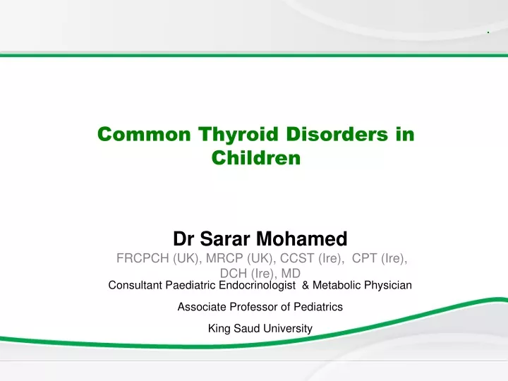 common thyroid disorders in children