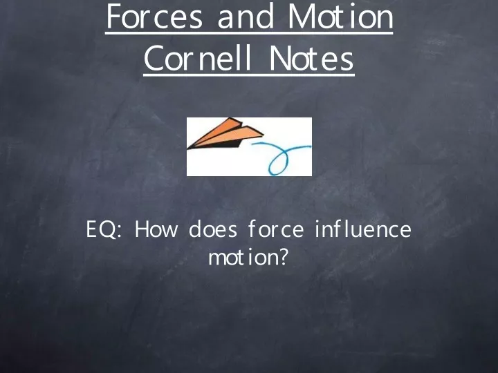 forces and motion cornell notes