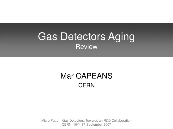 gas detectors aging review