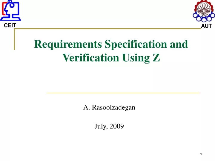 requirements specification and verification using z