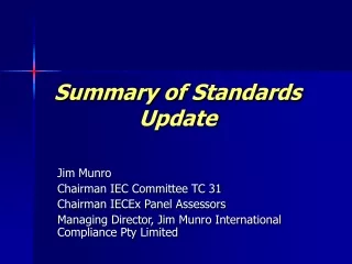 Summary of Standards Update