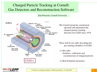 Charged Particle Tracking at Cornell: Gas Detectors and Reconstruction Software