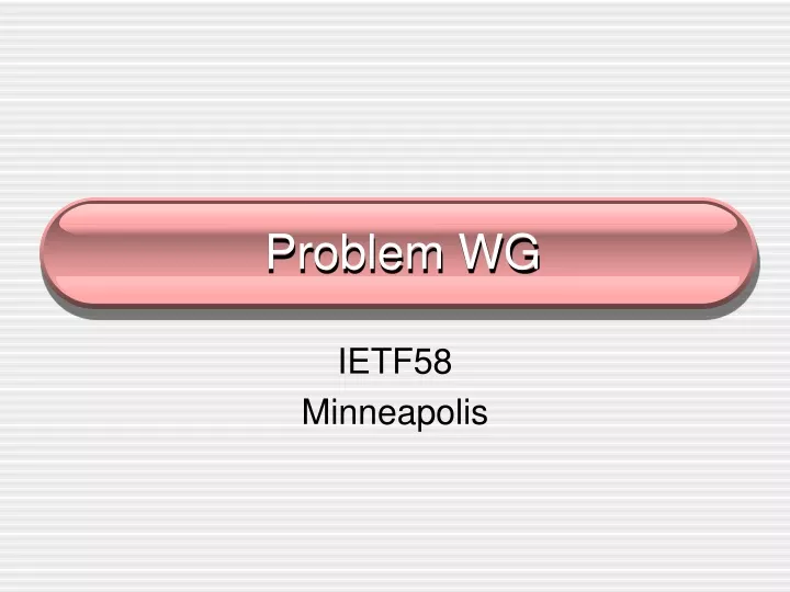problem wg