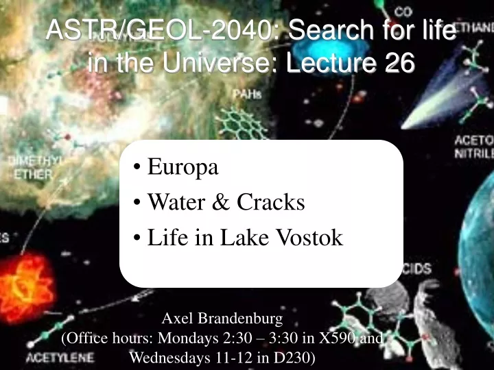 astr geol 2040 search for life in the universe lecture 26