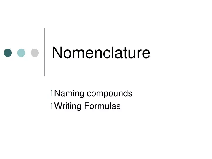 nomenclature