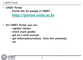 I. UNIST Portal