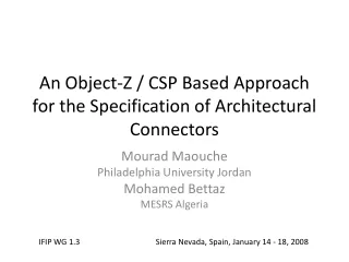 An Object-Z / CSP Based Approach for the Specification of Architectural Connectors