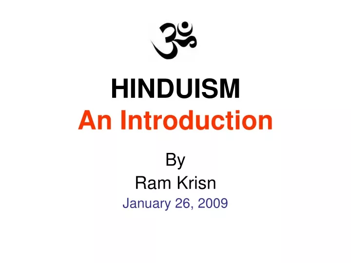 hinduism an introduction