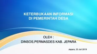 KETERBUKAAN INFORMASI DI PEMERINTAH DESA