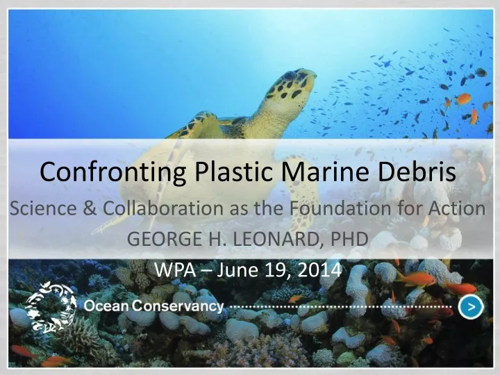confronting plastic marine debris