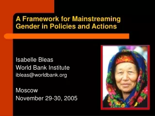 A Framework for Mainstreaming Gender in Policies and Actions