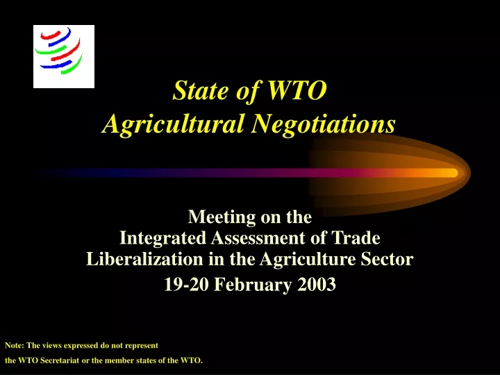 state of wto agricultural negotiations