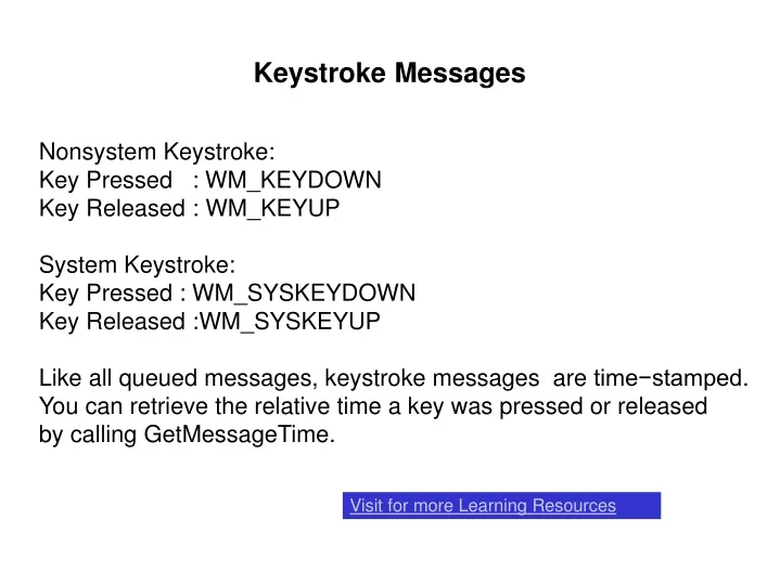 keystroke messages