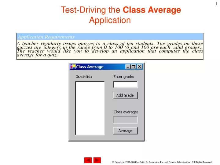 test driving the class average application
