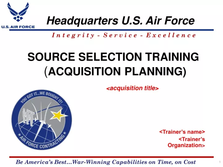 source selection training acquisition planning