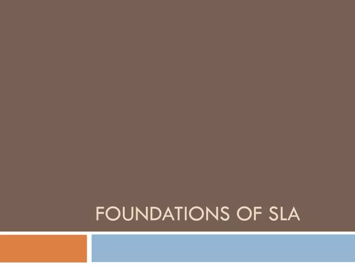 foundations of sla