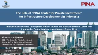 The Role of “PINA Center for Private Investment” for Infrastructure Development in Indonesia