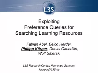 Exploiting Preference Queries for Searching Learning Resources