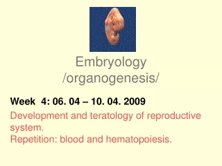 Embryology /organogenesis/