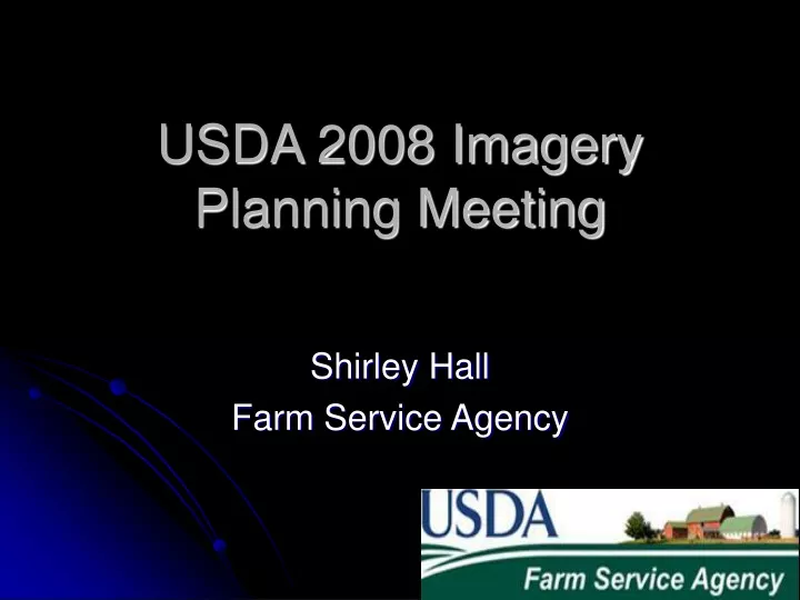 usda 2008 imagery planning meeting